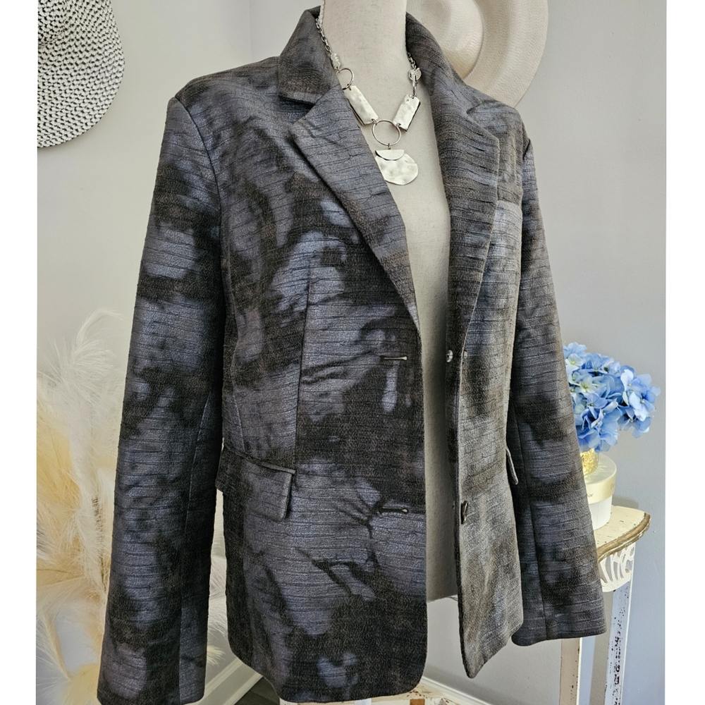 XL Chi by Falsi Brown Silver Metallic Elegant Blazer